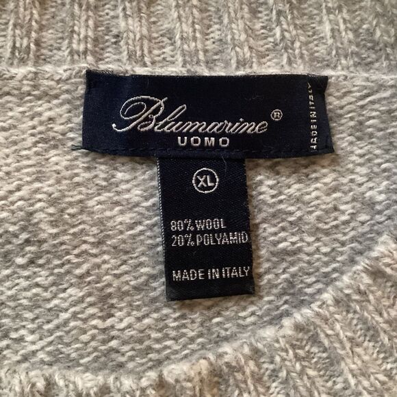 Blumarine UOMO Wool Blend Crew Neck Sweater Sz XL Gray Made in Italy - Picture 5 of 7